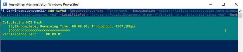 Add-AzVhd — Calculating MD5 Hash